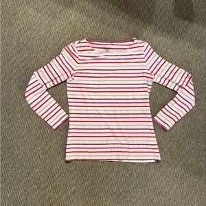Boden multi colored SZ 6 stripes ahead Long Sleeve tee pink Shirt Anthro